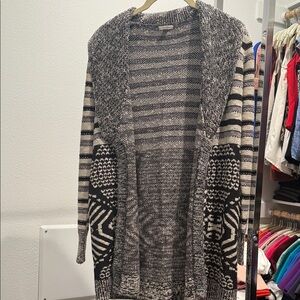 Black and White Knit Cardigan